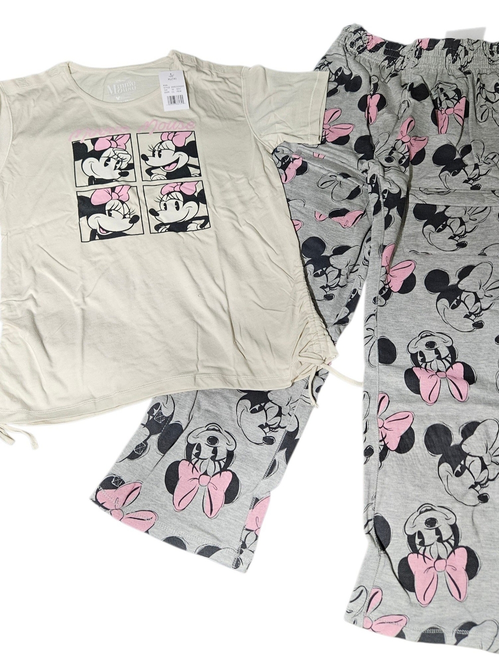 Kids Minnie Mouse Pink & Gray Sweatpants Set